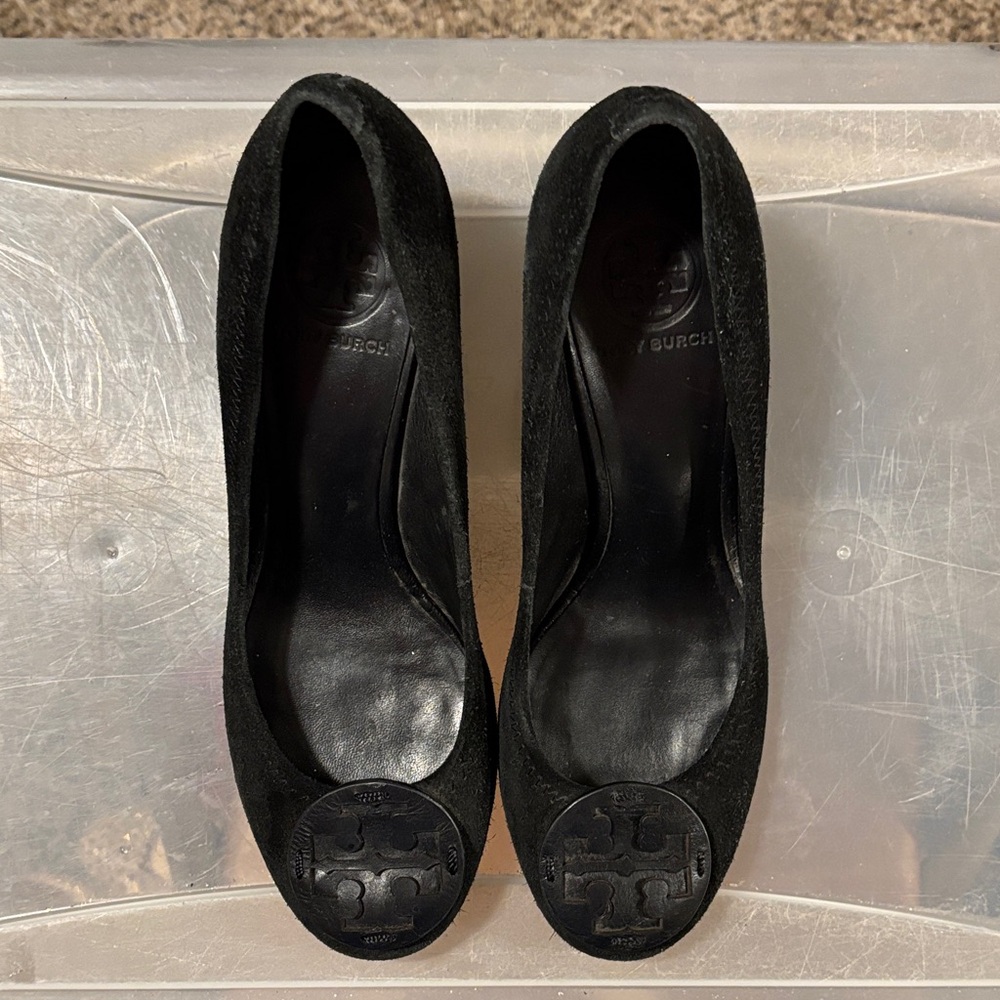 Tory Burch Elegant Black Suede Heels